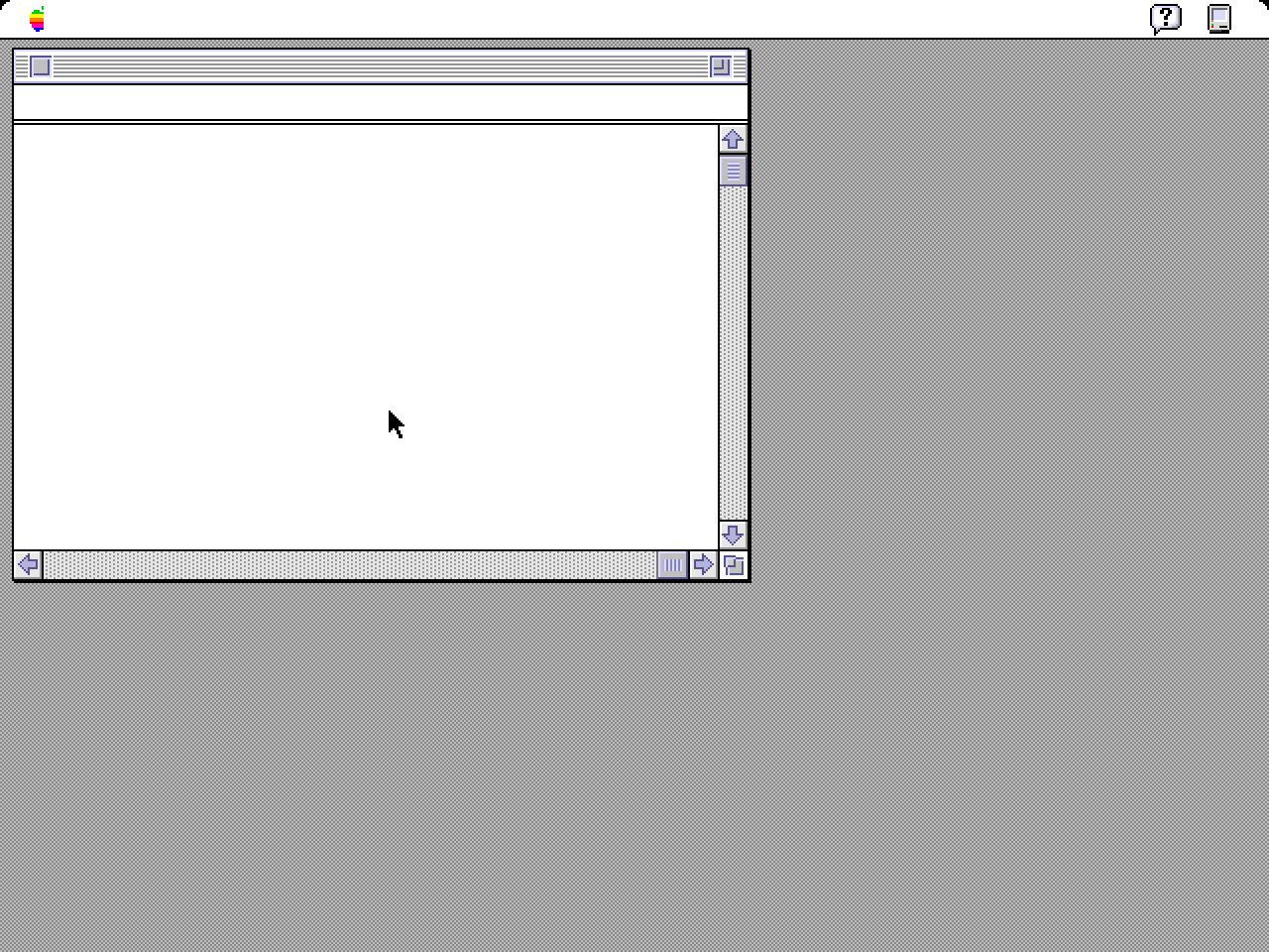 System 7 Finder window with no text or icons drawn
