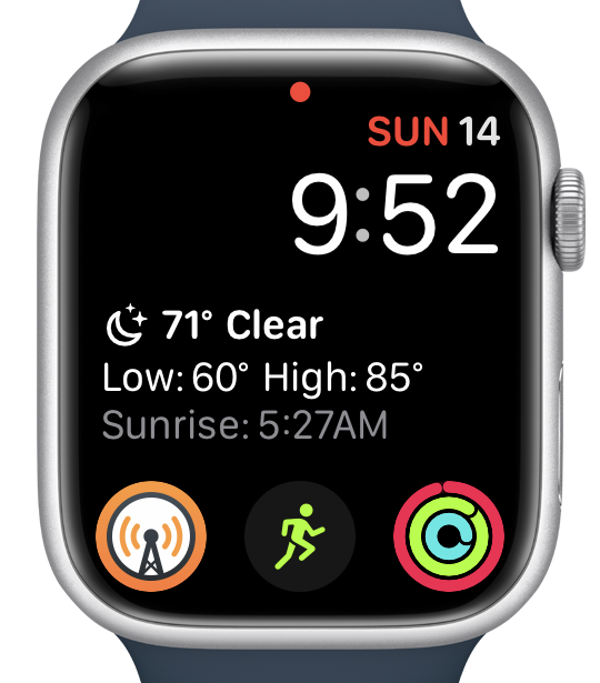 Apple Watch Modular face with Weather Text complication