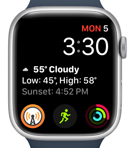 Apple Watch Modular face with Dark Sky complication